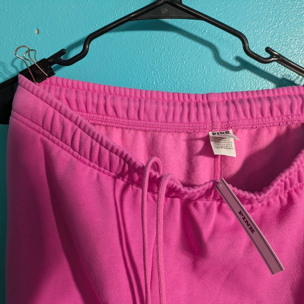 Pink Jogger Sweatpants with Side Lettering Streetwear Comfy Y2k‎ - Picture 6 of 9